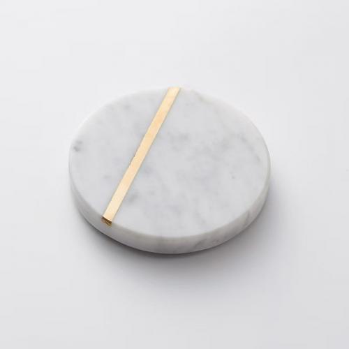 Marble Coaster With Copper Line