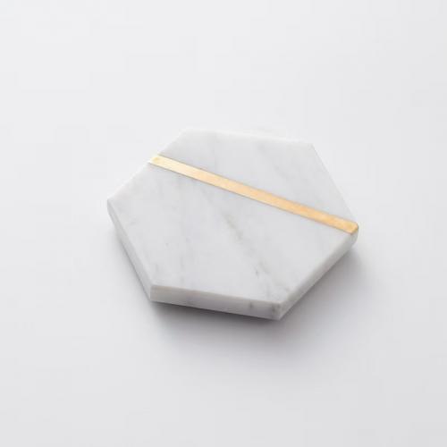 Marble Coaster With Copper Line