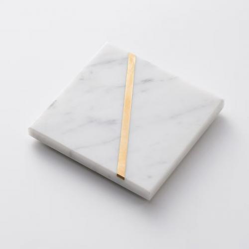 Marble Coaster With Copper Line