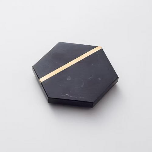 Marble Coaster With Copper Line
