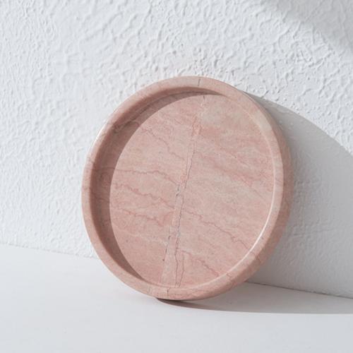 Round Pink Marble Tray